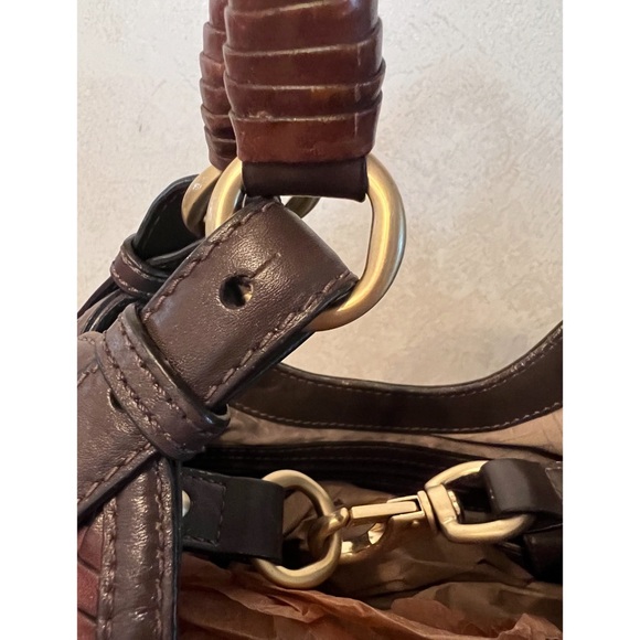 Cole Haan Genevieve Weave Triangle Bag Cole Haan Woven Leather Purse - Picture 7 of 13